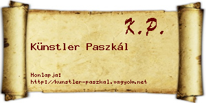 Künstler Paszkál névjegykártya